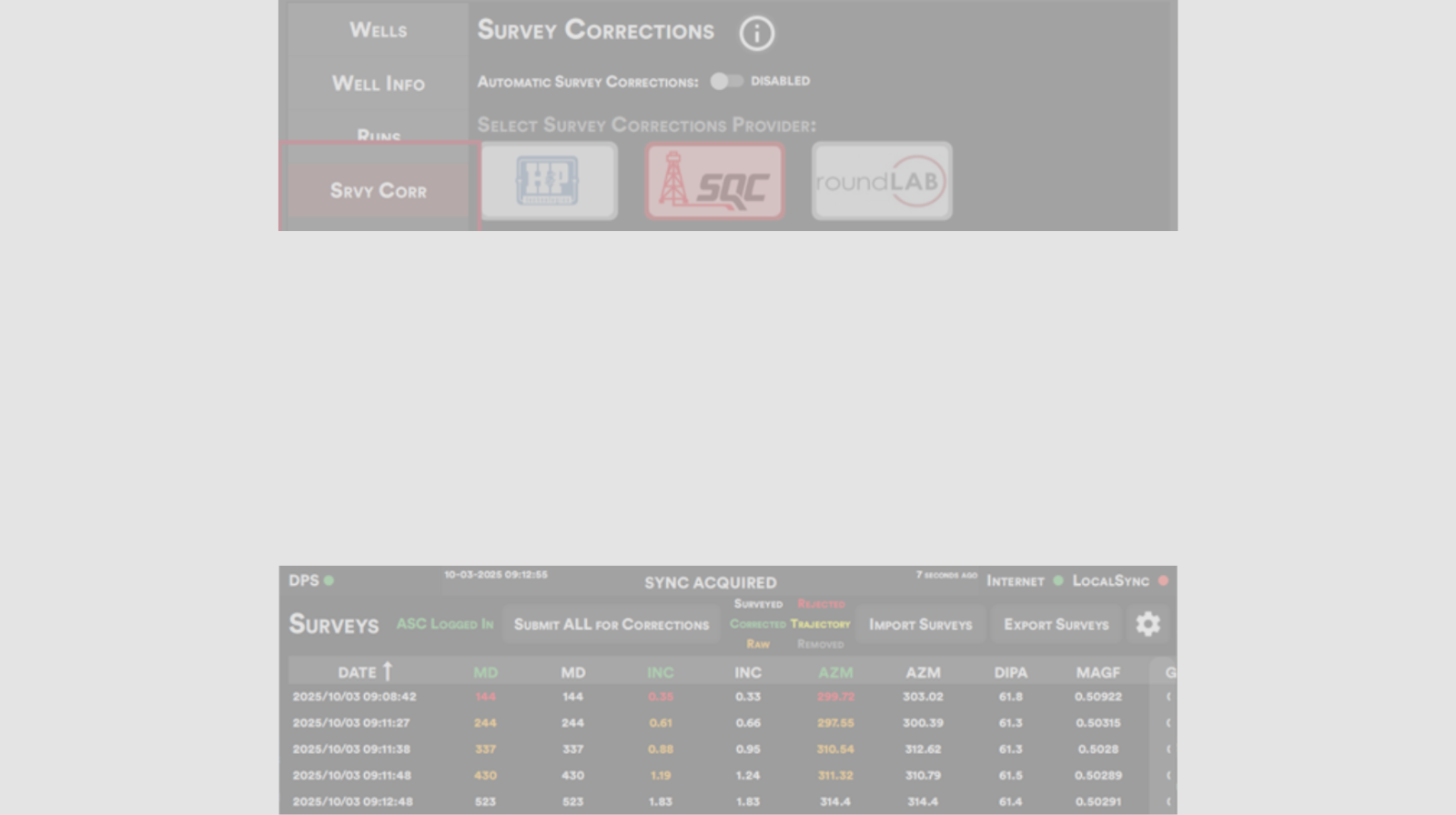 Automatic Survey Corrections