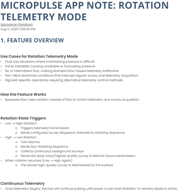 MicroPulse App Note: Rotation Telemetry Mode