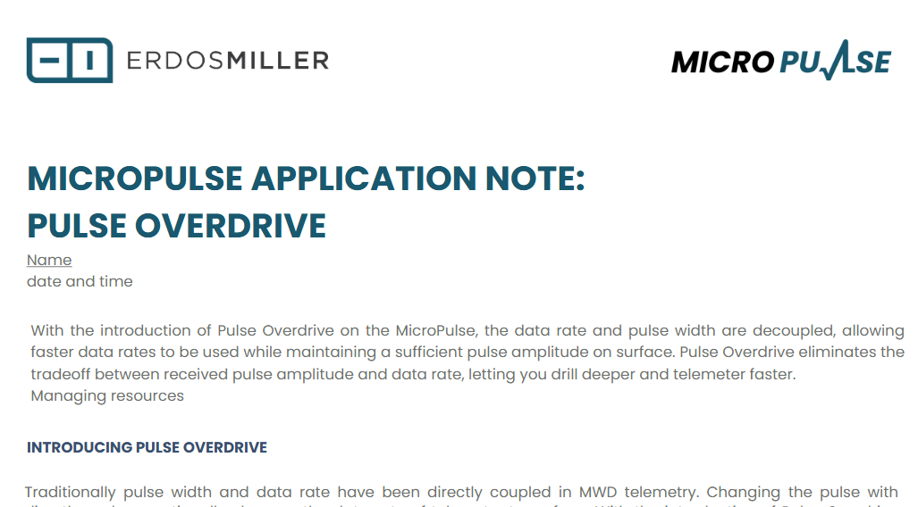 MicroPulse Application Note: Pulse Overdrive